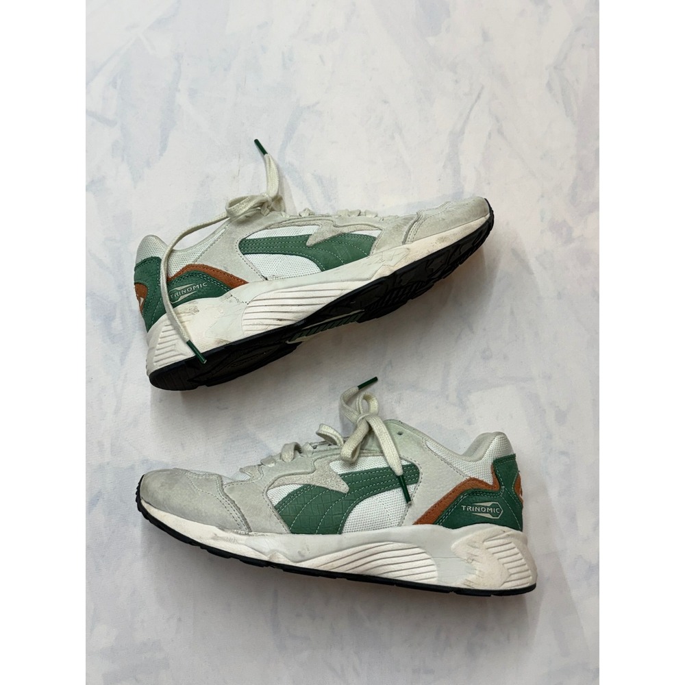 PUMA Mens 10.5 Warm White Vine Green Prevail Low Top Lace Up Sneakers Box #30